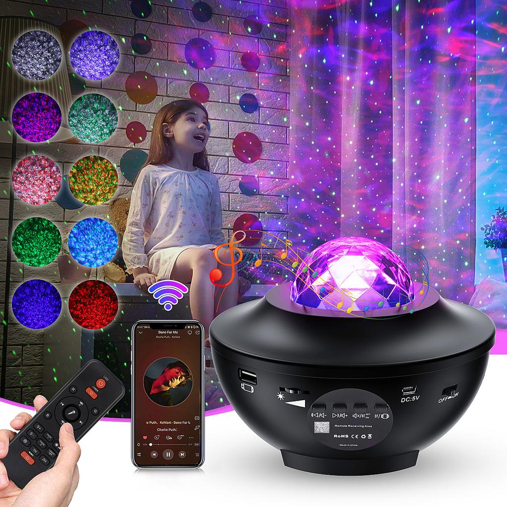 Galaxy Star Projector – LED Night Light with Bluetooth, Remote & Smart Control