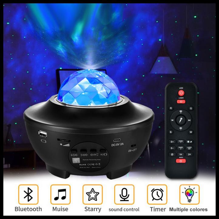 Galaxy Star Projector – LED Night Light with Bluetooth, Remote & Smart Control