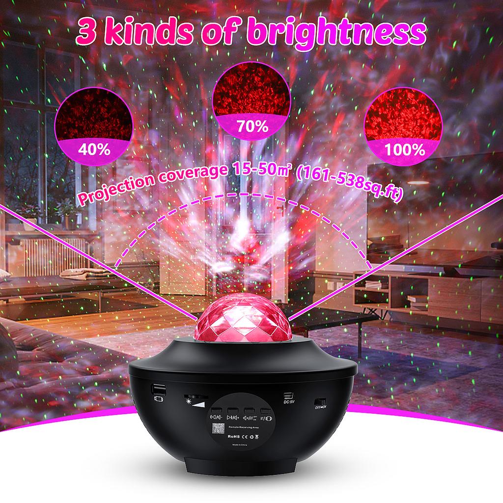 Galaxy Star Projector – LED Night Light with Bluetooth, Remote & Smart Control
