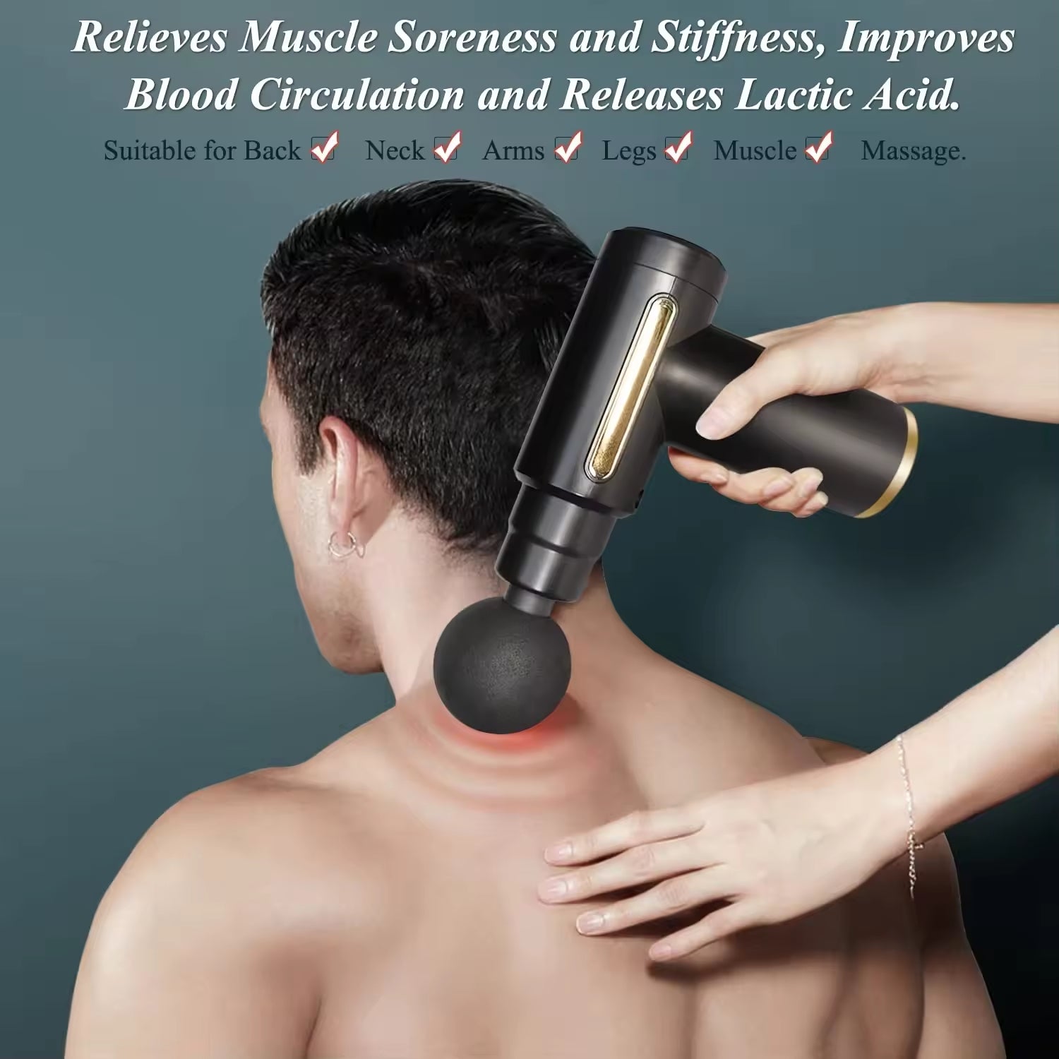 Deep Tissue Massage Gun – Portable High-Torque Muscle Relaxer for Back, Neck & Full Body