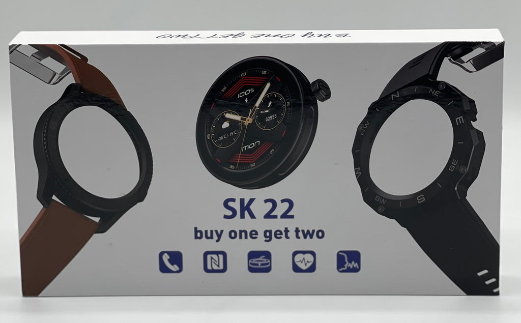 SK 22 AMOLED Smartwatch with Dual Straps