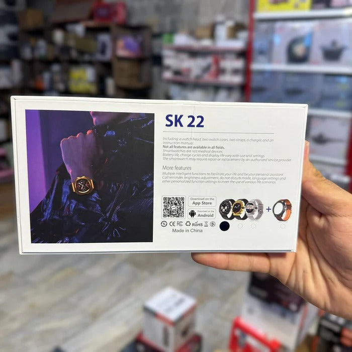 SK 22 AMOLED Smartwatch with Dual Straps