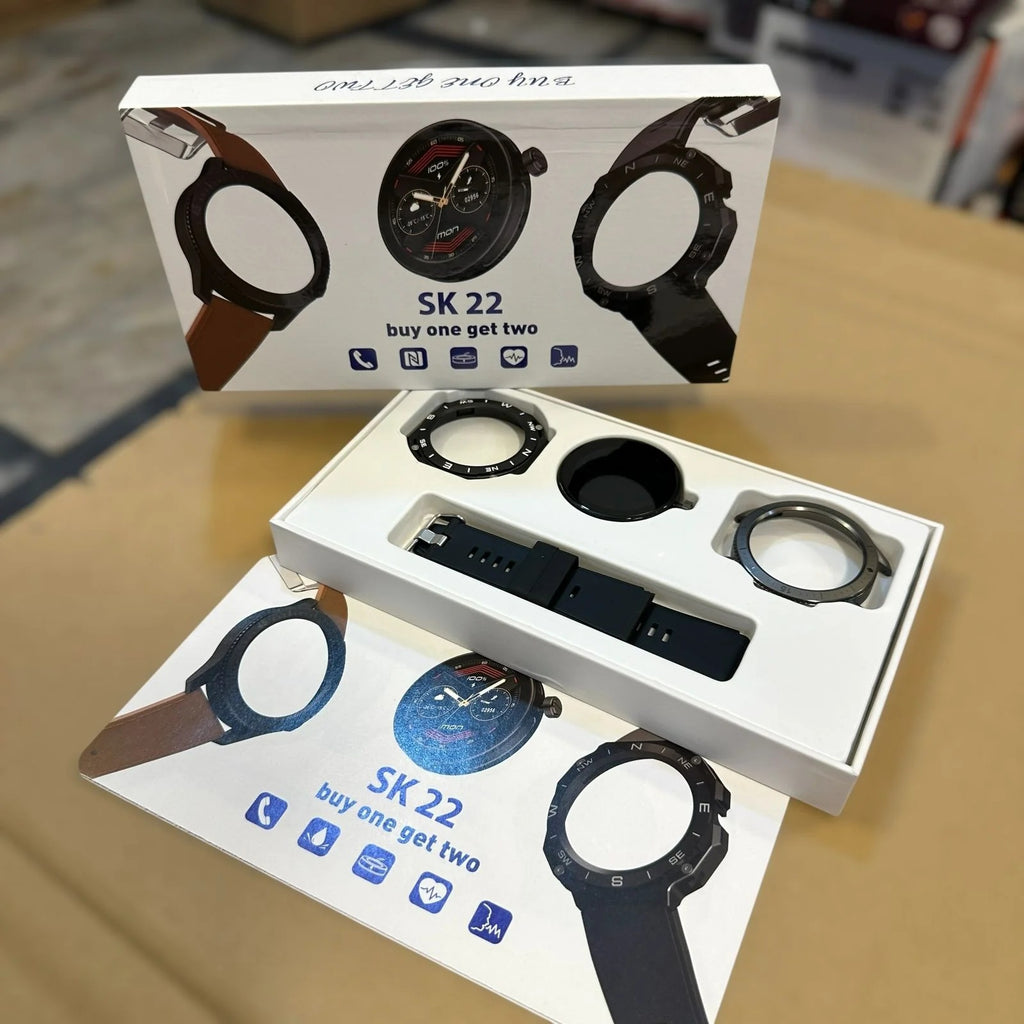 SK 22 AMOLED Smartwatch with Dual Straps
