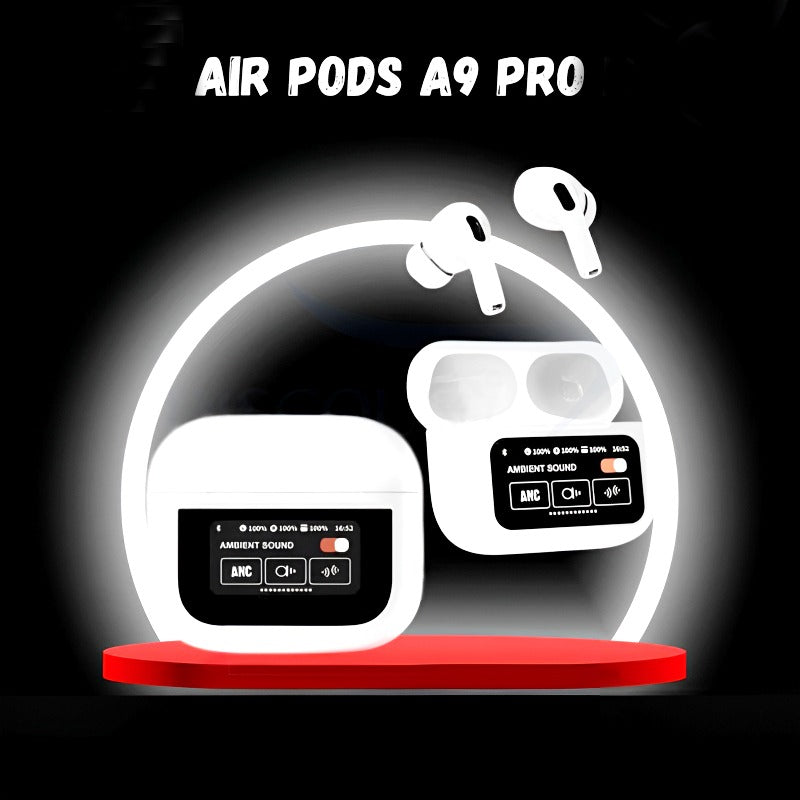 Air A9 Pro Wireless Airpods | ANC/ENC | Touch Screen with Digital Display