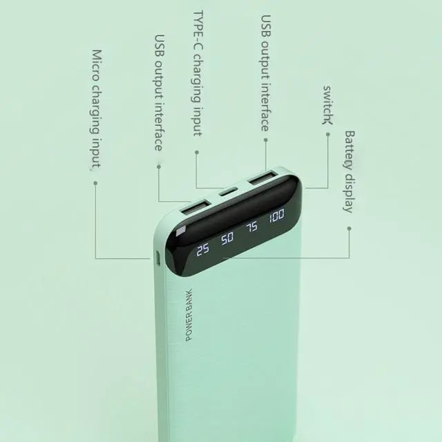 20000mAh Portable Power Bank | Fast Charging with LED Display