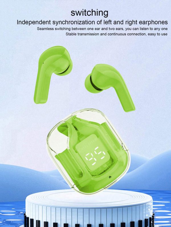 Air 31 Wireless Bluetooth 5.3 Earbuds – Transparent Case, Type-C Charging, With Pouch