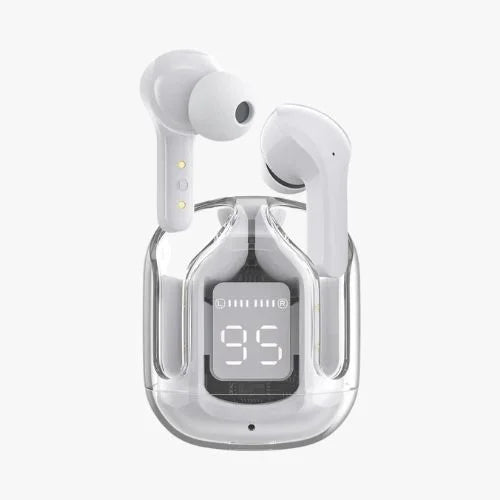 Air 31 Wireless Bluetooth 5.3 Earbuds – Transparent Case, Type-C Charging, With Pouch